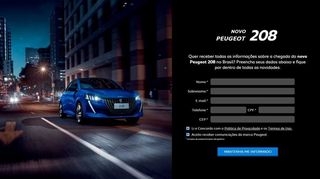 Peugeot 208 ganha hotsite de lançamento no Brasil
